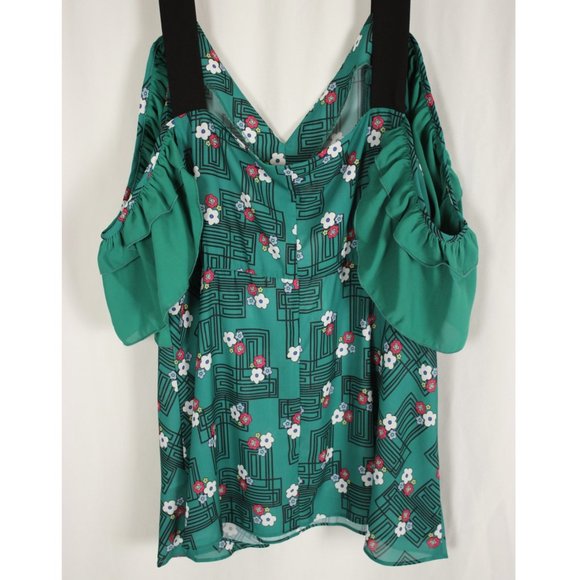 NWT Eloquii Floral Off Shoulder Top Size 18 - Picture 8 of 11